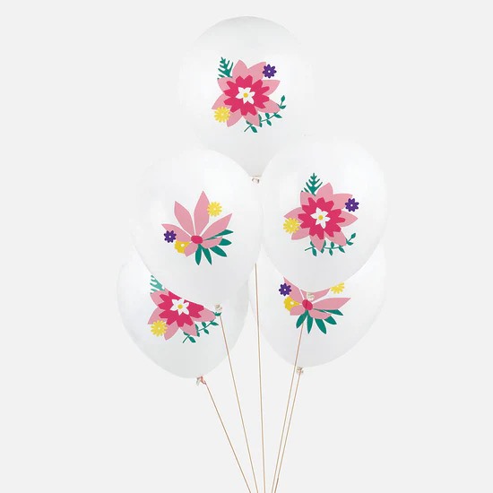 Ballons d'anniversaire - Fleurs
