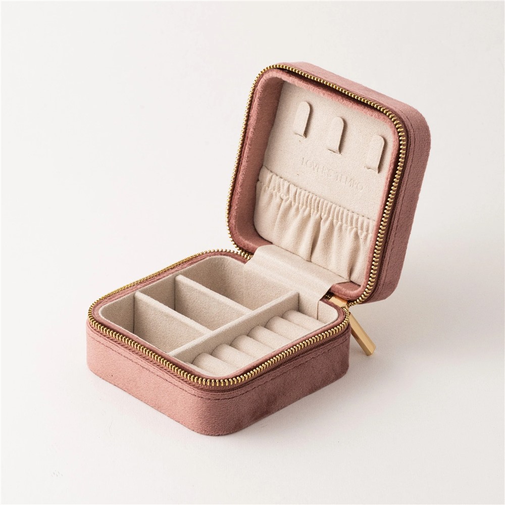 VELVET JEWELLERY BOX ROSE QUARTZ VELVET JEWELLERY BOX ROSE QUARTZ