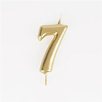 Gold Birthday Candle Number 7 Buk & Nola