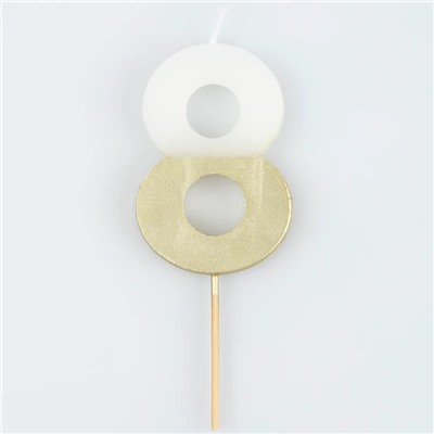 Gold dipped Candle Number 8