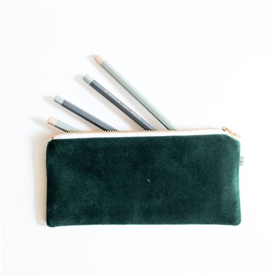 green velvet pouch