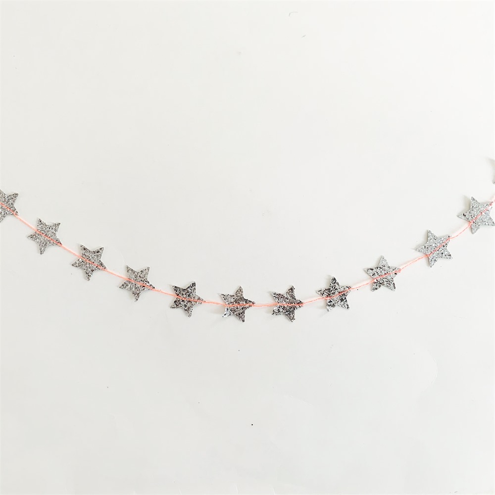 Guirlande Noël : étoiles autocollante argent 20mm - Mercerine