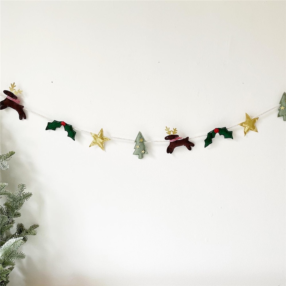 Lot De 4 Guirlandes De Noël En Feutre à Décorer - DIY Enfants, Diamètre 20 Cm, Autocollant - 10