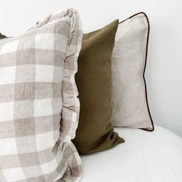 Reversible Cushion Cover - Linen - Stripes & Natural | Buk & Nola