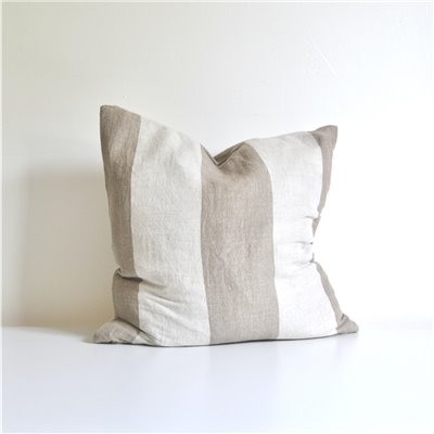 Reversible Cushion Cover - Linen - Stripes & Natural | Buk