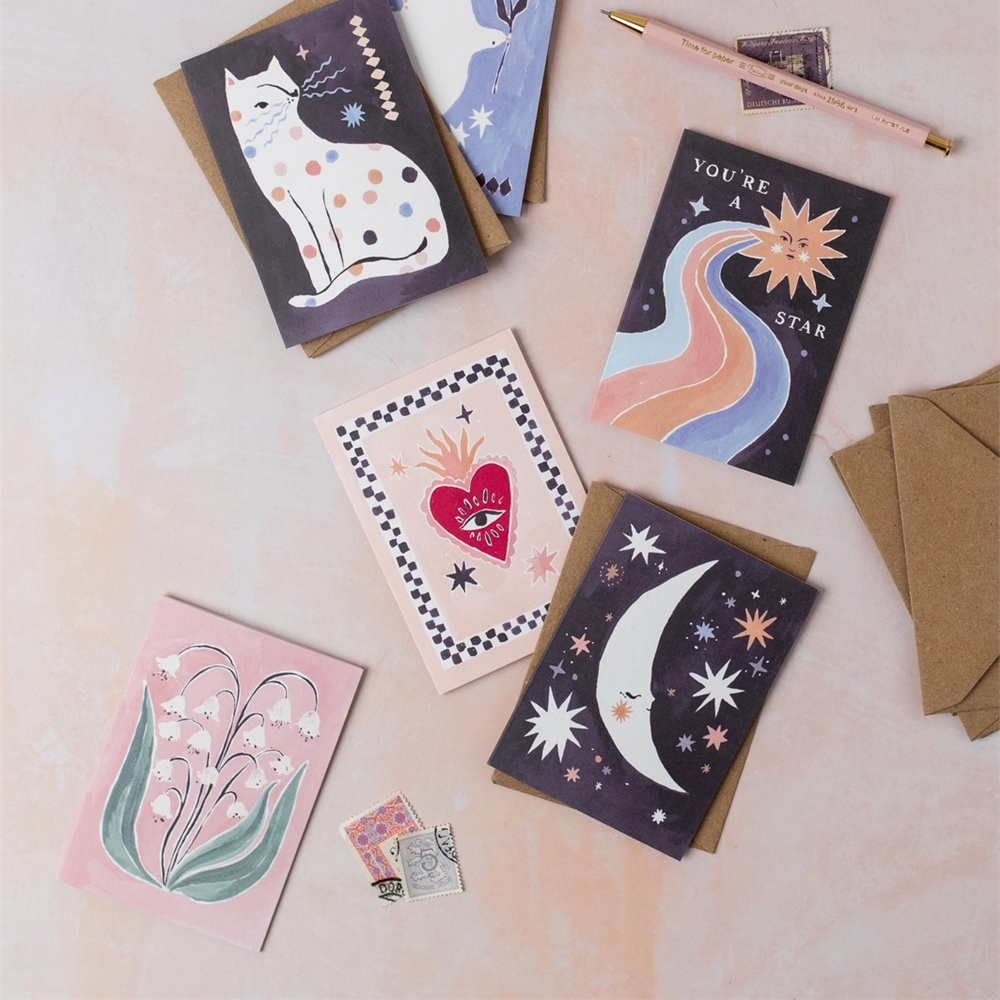 Cat Mini Card Mini card - Dotty cat | Buk & Nola