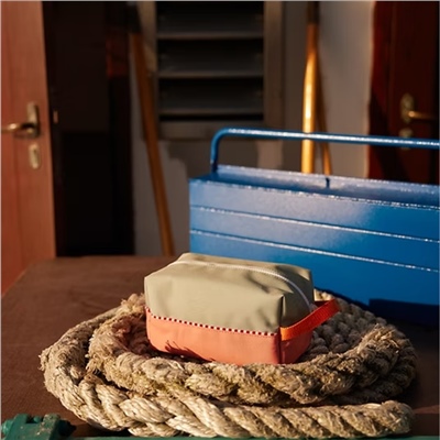 Pochette de voyage - Gris et corail