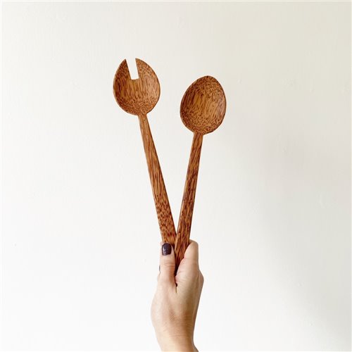 Set Of 2 Coconut Salad Servers Natural Buk Nola