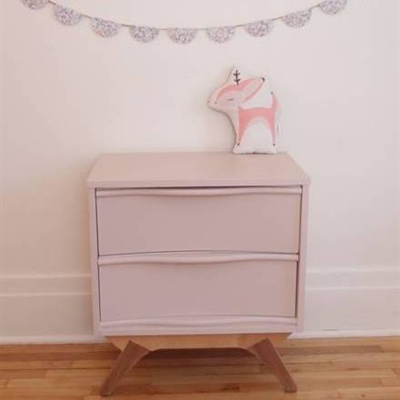 Soft Pink Bedside Table Buk Nola
