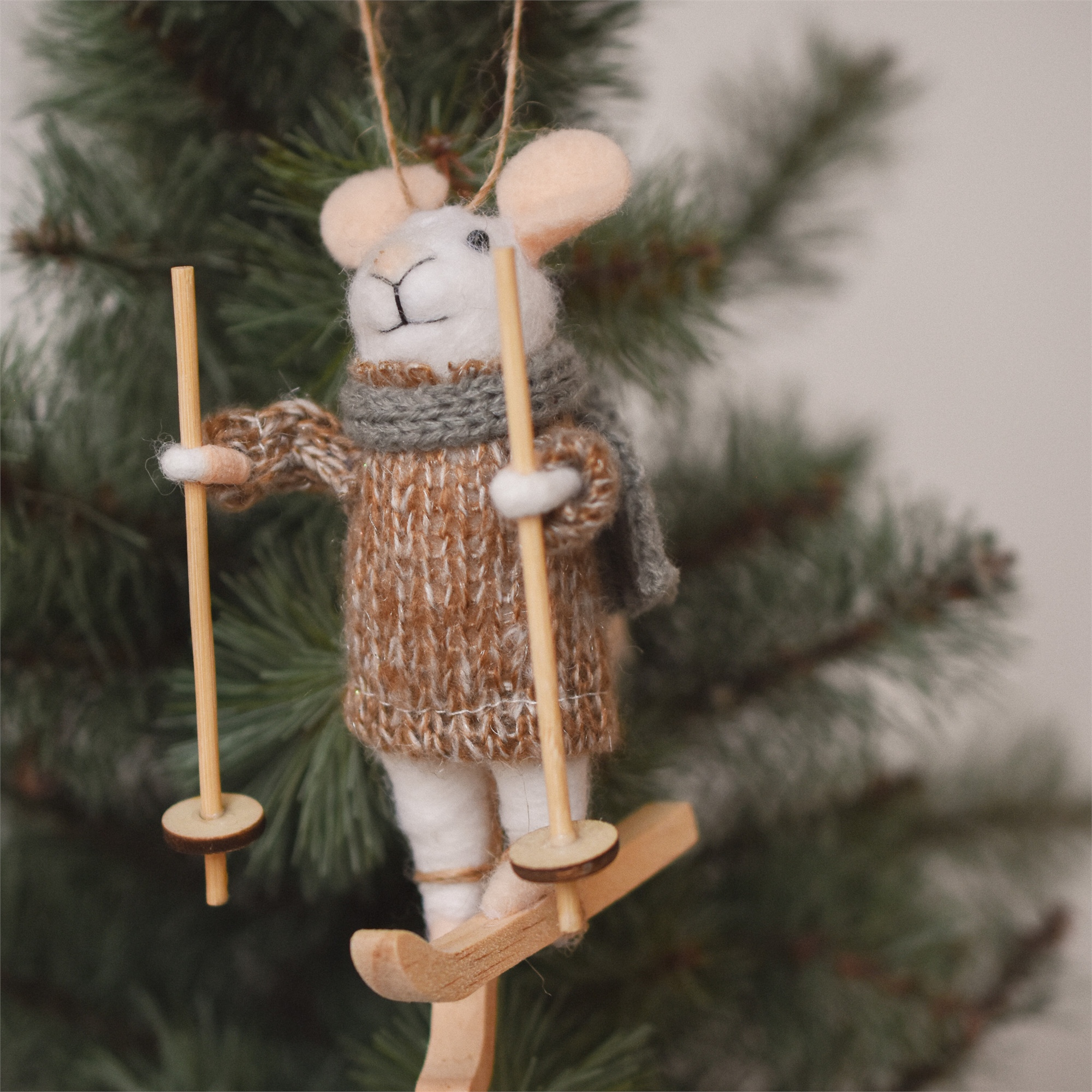 Souris De Noël Hallmark 1995 - Ornement Souris Et Livre - Vintage Sans Boîte