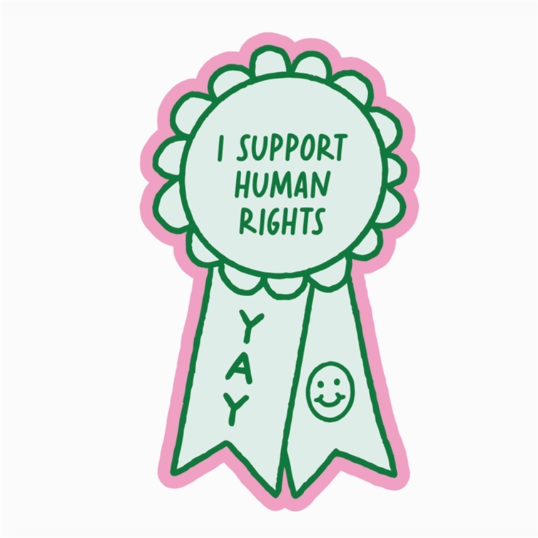 I Support Rights Sticker - I support human rights | Buk & Nola