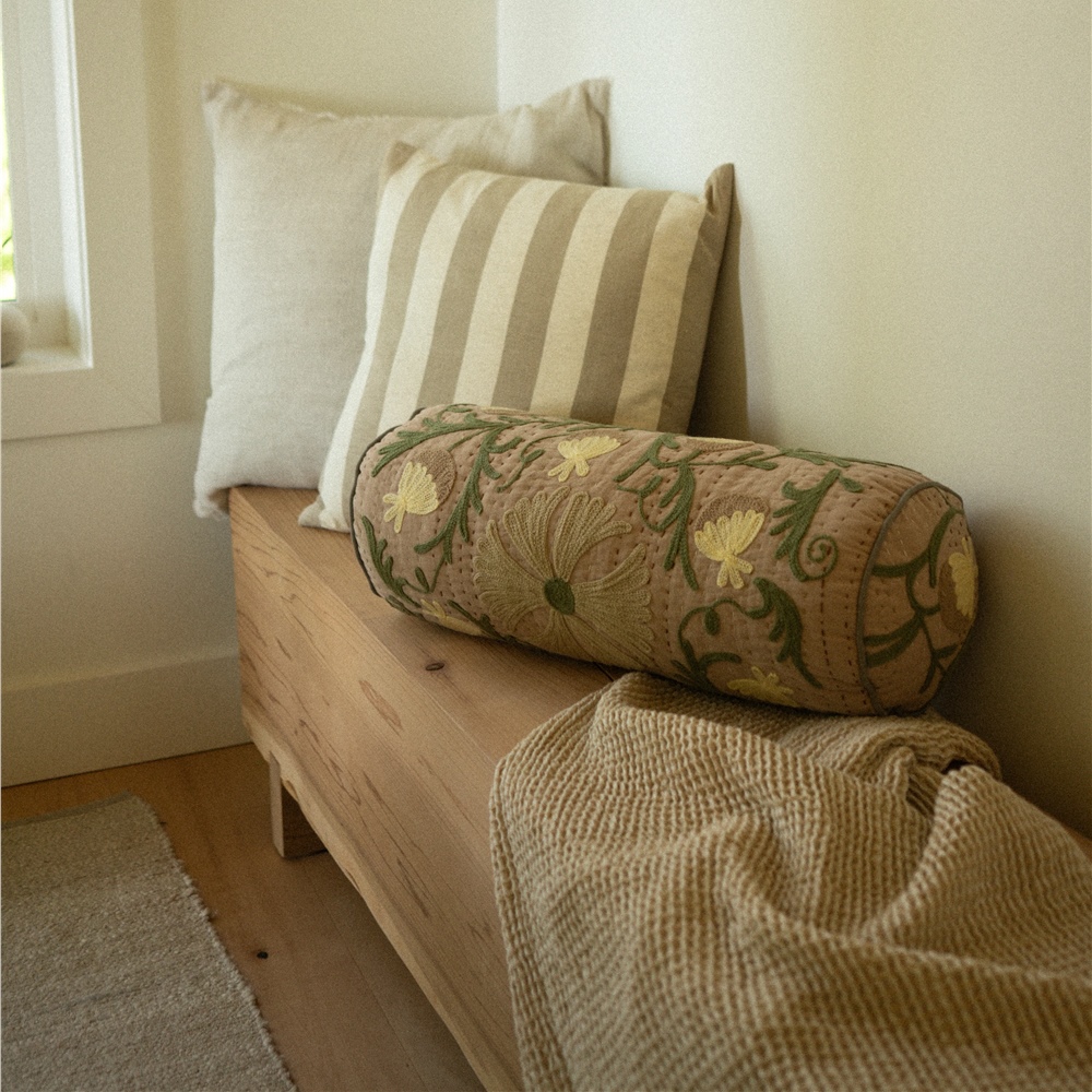 Reversible Cushion Cover - Linen - Stripes & Natural | Buk & Nola