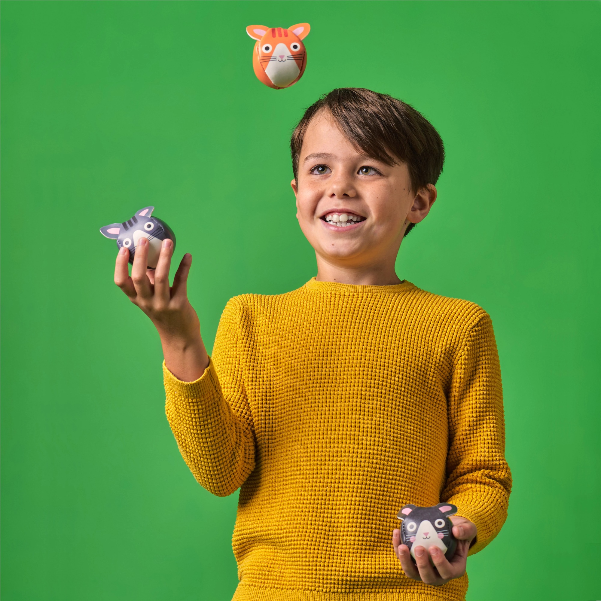 Thress little cats juggling balls | Buk & Nola